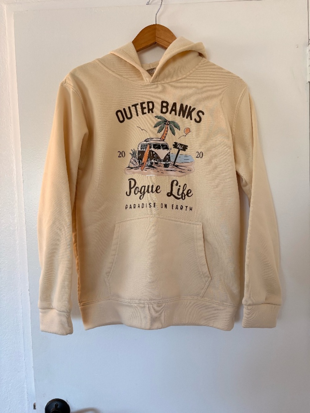 Outer Banks Pogue Life "Paradise on Earth" Cream Graphic Hoodie